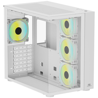 POWERBOOST PB-SS02W Sea View 7-RGB Fanlı Gaming Mid-Tower PC Kasası Beyaz