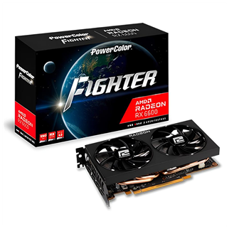PowerColor AXRX-6600-8GBD6-3DH, Fighter, AMD Radeon RX 6600, 8Gb, GDDR6,128Bit, 1xHDMI, 3xDP, GAMING Ekran Kartı