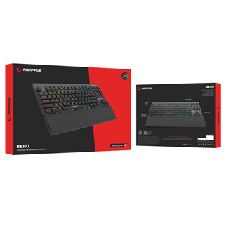 RAMPAGE BERU, Siyah, 2.4Ghz ve Bluetooth Kablosuz, RGB Lighting, RED Mekanik Switch, ABS Case, 1000mAh Bataryalı Gaming Klavye