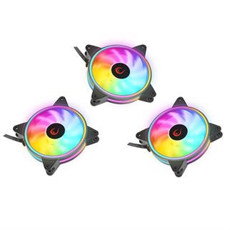 RAMPAGE COOLWIND F3 ARGB Fan + Kumanda 1200RPM Gaming Oyuncu Kasa Fan Kiti 3-lü paket
