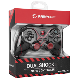 RAMPAGE SG-R601, Kırmızı, PC/PS3, 1.8mt Kablolu, Çift Titreşimli, GAMEPAD