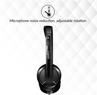 RAPOO H100 Kablolu Kulak Üstü Kulaklık - Mikrofonlu - 3.5mm - Siyah