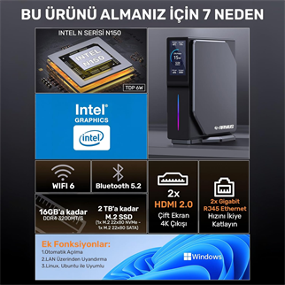 RAXIUS N150- 8GB RAM 512GB NVME O/B UHD FDOS MINI PC / MOMENTUM ND-I15A002