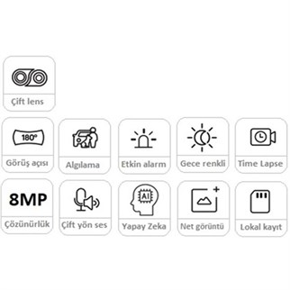 REOLINK 8MP Panoramik 3.2mm 180° Çift Lensli Wıfı Kablosuz IP Kamera Duo 2