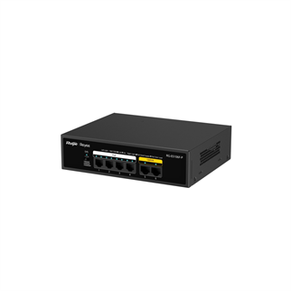 RUIJIE REYEE RG-ES106F-P 6 Port Megabit Tak Çalıştır Switch, 2 Fast Ethernet Uplink, 4 Port PoE+ (54W)