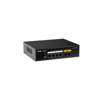 RUIJIE REYEE RG-ES106F-P 6 Port Megabit Tak Çalıştır Switch, 2 Fast Ethernet Uplink, 4 Port PoE+ (54W)