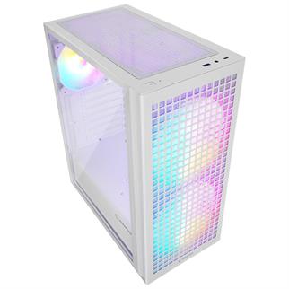Rampage GYRA V1 WHITE Mesh 650W 80 Plus Bronze 1-12cm+2-16cm Rainbow Fan Type-c Oyuncu Kasası