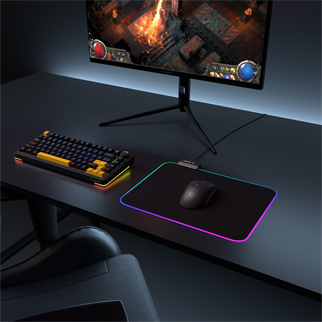 Rampage MP-23, BLITZ M RGB, 252x328x3mm, RGB Led, Gaming, MOUSE PAD (Siyah)