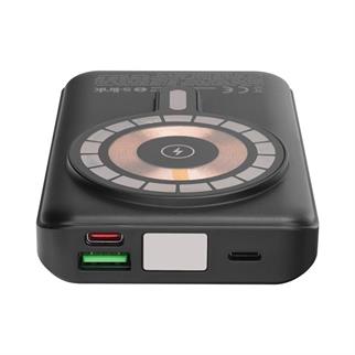 S-LINK  M1029 10000mAh Magsafe 15W HSC22.5W+PD20W+QC3.0 Siyah LCD Taşınabilir Şarj Cihazı Powerbank