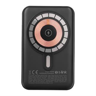 S-LINK  M1029 10000mAh Magsafe 15W HSC22.5W+PD20W+QC3.0 Siyah LCD Taşınabilir Şarj Cihazı Powerbank