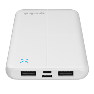 S-LINK IP-G12N, Beyaz, 10.000mAh, 2xUSB, 1xMicro USB, 1xType-C, 4 LED Göstergeli, PowerBank