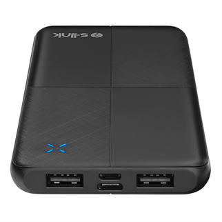 S-LINK IP-G12N, Siyah, 10.000mAh, 2xUSB, 1xMicro USB, 1xType-C, 4 LED Göstergeli, PowerBank