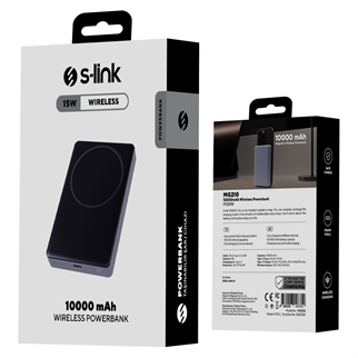 S-LINK MG210, Magsafe, Gri, 10.000mAh, 1xType-C, 4 LED Göstergeli, PowerBank