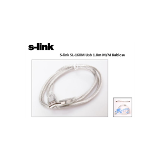 S-LINK SL-160M, İki Ucu Erkek M/M USB Kablosu, USB To USB 2.0 KABLO, 1.8mt