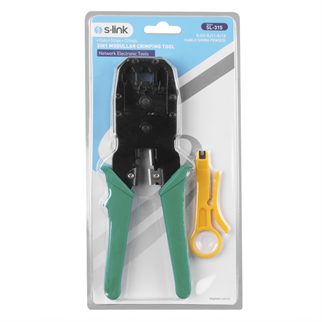 S-LINK SL-315, RJ45/RJ12/RJ11 Üçlü Pense, Kablo Ucu Konnektör Sıkma Pensesi
