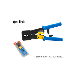 S-LINK SL-830W, RJ45/RJ11 ikili Pense,  Yeni Nesil Kablo Ucu Konnektör Sıkma Pensesi