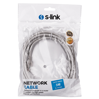 S-LINK SL-CAT603, CAT6, Patch, 3Mt, Kablo (Gri)