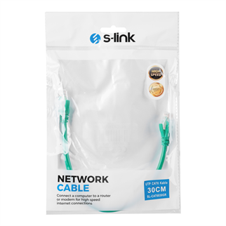 S-LINK SL-CAT6030GR CAT6 Patch 30CM Kablo (Yeşil)