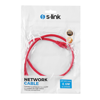 S-LINK SL-CAT606RE CAT6 Patch 60CM Kablo (Kırmızı)