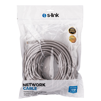 S-LINK SL-CAT620, CAT6, Patch, 20Mt, Kablo (Gri)