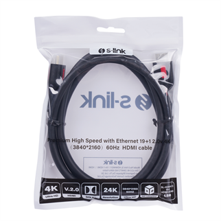 S-LINK SL-HDM4K011, 4K UHD, HDMI v2,0 Kablo.1,5mt. 60Hz. Kablo