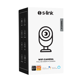 S-LINK SL-IND02, Ev/Bebek Güvenlik Kamerası, WiFi, 2Mpix, 3.6mm Lens, 10m. Gece Görüşü, Hareket algılama, İki Yönlü Ses, Micro SD Kartlı, TUYA Yazılım