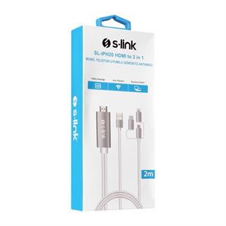 S-LINK SL-IPH20 2metre HDMI to 3 in 1 Görüntü Aktarıcı Kablo Mobil Telefon Uyumlu