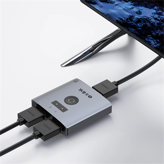 S-LINK SL-LU602, 2xHDMI, 4K, 60Hz, Monitör Çoklayıcı (1PC-2Monitör veya 2PC- 1Monitör) Çift Yönlü Switch