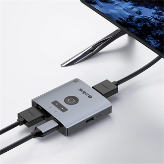 S-LINK SL-LU602C, 2xHDMI, 1Type-C, 4K, 60Hz, Monitör Çoklayıcı (1PC-2Monitör veya 2PC- 1Monitör) Çift Yönlü Switch