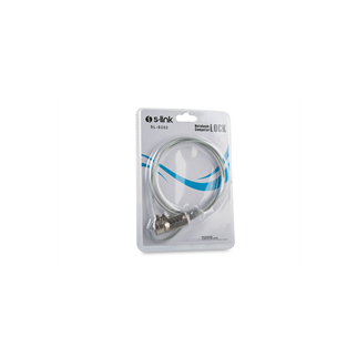 S-LINK SL-S202, Şifreli Notebook Kilidi, 110cm, Kaplamalı Çelik Kablo.