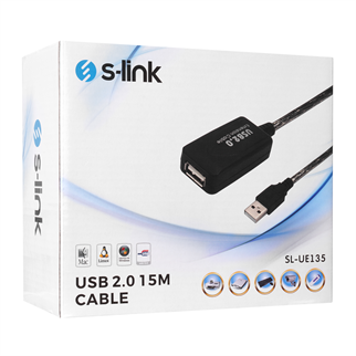 S-LINK SL-UE135, Güçlendirilmiş USB Uzatma Kablosu 15 Metre