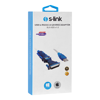 S-LINK SLX-925 v1.0, USB to RS232 ÇEVİRİCİ. 9Pin-25Pin RS232 Adaptör de İçerir