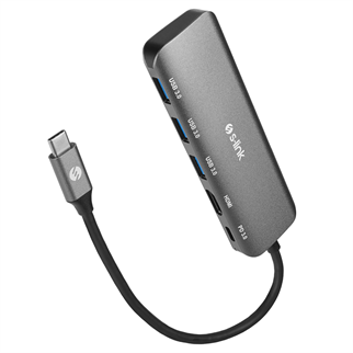 S-LINK SWV-USBC030, Type-C to HDMI, 3xUSB3.0, 1xPD Metal, USB HUB ve Çevirici