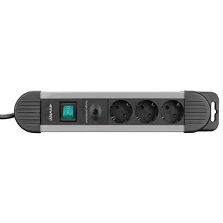 S-LINK Swapp SPGKS03 1.5m 3G1.5mm2 900 Joule 3-lü Akım Kor. Gri Priz Çoklayıcı