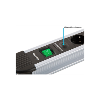 S-LINK Swapp SPGKS03, 3 Soket, Akım Korumalı Priz, 1.5Mt Kablo, 900 Joule (Gri) %100 Bakır