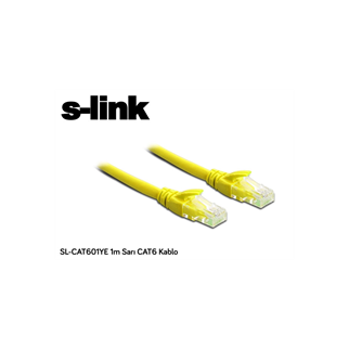 S-Link SL-CAT601YE, CAT6 Patch, 1Mt Kablo (Sarı)