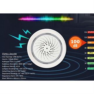 S-Link Swapp SL-EG03 Akıllı Ev Güvenliği Isı ve Nem Göstergeli Kablosuz Siren Wifi TUYA Destekli