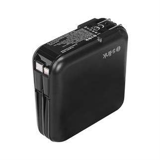 S-link G150 15000mAh Lightning+Type-C Kablolu Powerbank Siyah PD22.5W LCD AC Prizli Taşınabilir Pil Şarj Cihazı