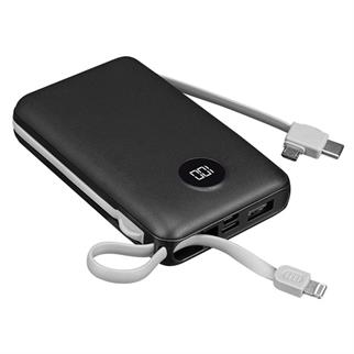 S-link P102 10000mAh PRM 2*USB+Type-C+Micro+Lightning Siyah LCD Taşınabilir Pil Şarj Cihazı Powerbank