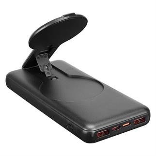 S-link P110 10000mAh PRM PD22.5W+QC3.0 Magsafe 15W Kablosuz Standlı Siyah Taşınabilir Pil Şarj Cihazı Powerbank