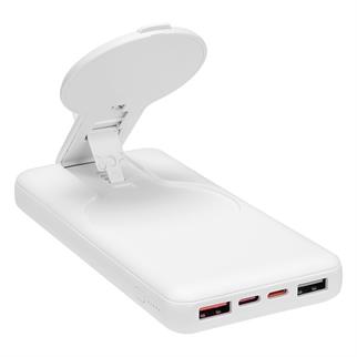 S-link P110 10000mAh PRM PD22.5W+QC3.0 Magsafe 15W Kablosuz Standlı Beyaz Taşınabilir Pil Şarj Cihazı Powerbank