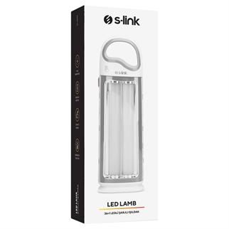 S-link SL-3655 Grey Florasan Tip Ledli 2400mAh 5V/1A 1+36 Ledli Işıldak