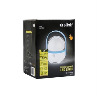 S-link SL-3658 Mavi Dokunmatik Açma Kapama Ledli 2400mAh 5V/1A 1+30 Ledli Işıldak