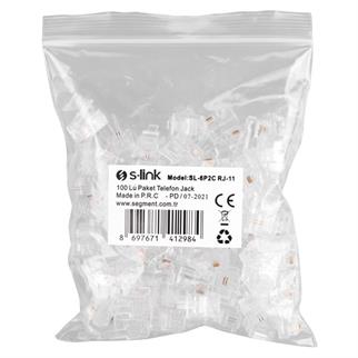 S-link SL-6P2C RJ-11 100 Lü Paket Telefon Jack