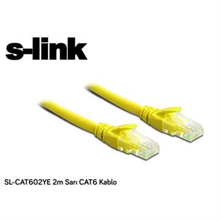 S-link SL-CAT602YE 2m Sarı CAT6 Patch Kablo