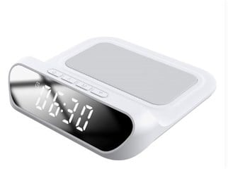 S-link SL-CW18 Beyaz Telefon Uyumlu 15W LCD Ekran Double Alarmli Kablosuz Şarj Cihazı