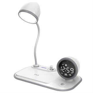 S-link SL-CW21 Beyaz Telefon Uyumlu Fast Şarj 15W Ayarlanabilir Led Işıklı  Masa Lambası