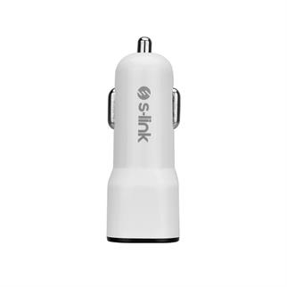 S-link SL-EC30M Micro USB Kablolu 3.4A 2 USB Beyaz Araç Şarj Cihazı