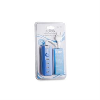 S-link SL-M4 Akıllı Telefonlar ve Tablet 4000mAh 4*Usb Port Mavi Ev Şarj Adaptör