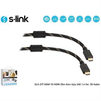 S-link SLX-277 HDMI TO HDMI 25m Altın Uçlu 24K 1.4 Ver. 3D Kablo